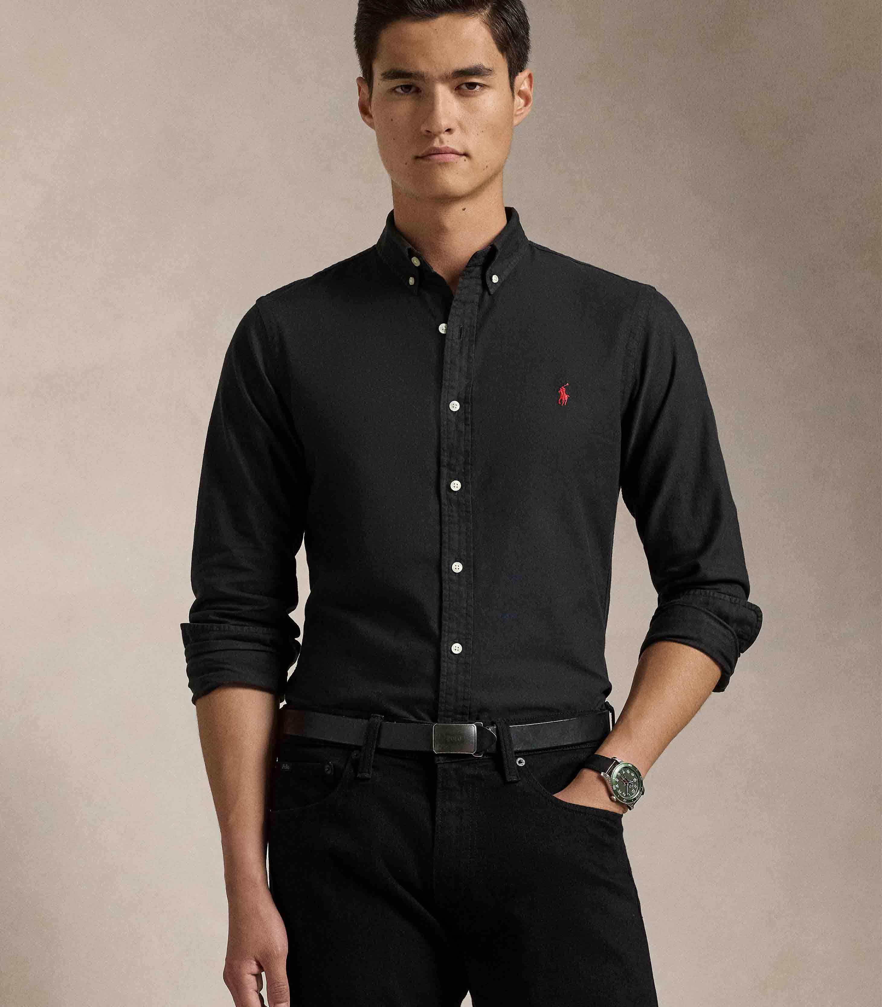 P.o.l.o R.a.l.p.h L.a.u.r.e.n Custom Fit Oxford Shirt Black