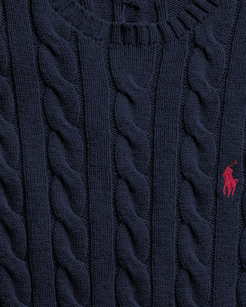 P.o-L.O R.A-L.P.H L.A.U-R.E.N Cable-Knit Cotton Jumper Hunter Navy Custom Slim Fit