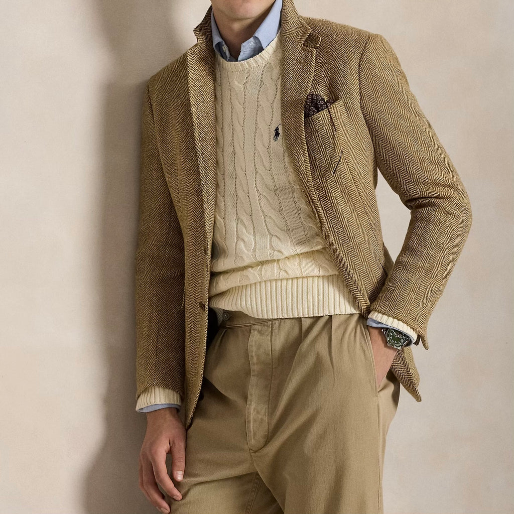 P.o-L.O R.A-L.P.H L.A.U-R.E.N Cable-Knit Cotton Jumper Andover Cream Custom Slim Fit