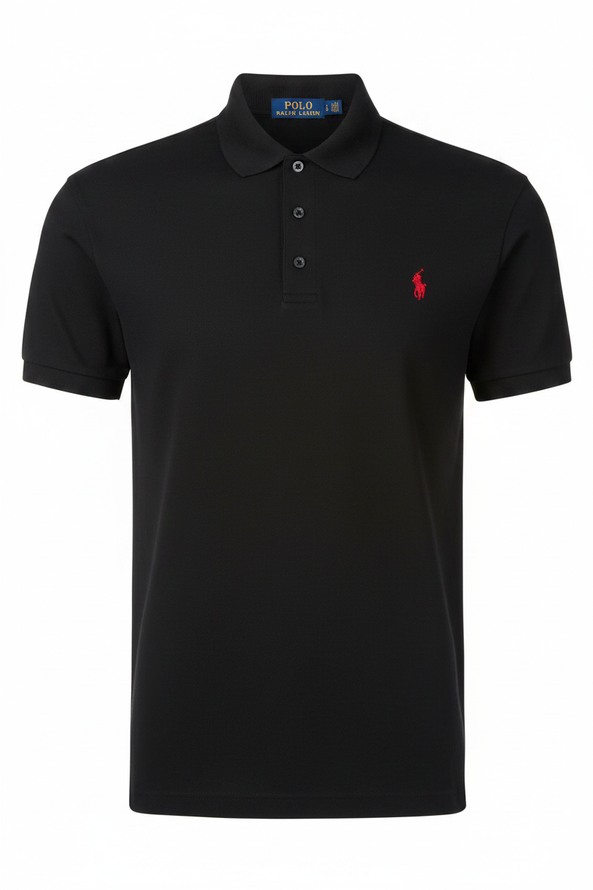 P.o-L.O R.A-L.P.H L.A.U-R.E.N Mesh Polo Shirt Custom Slim Fit  Newport Black/Red