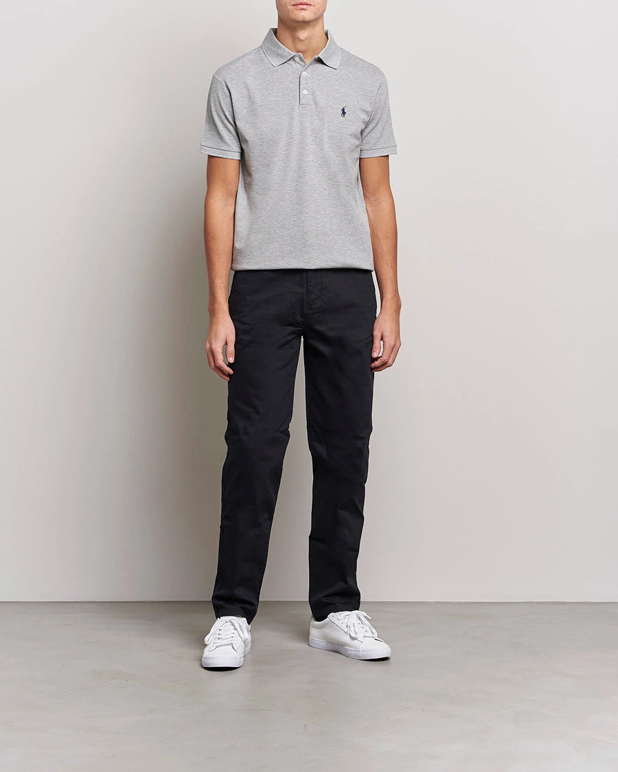 P.o-L.O R.A-L.P.H L.A.U-R.E.N Mesh Polo Shirt Custom Slim Fit  Newport Gray