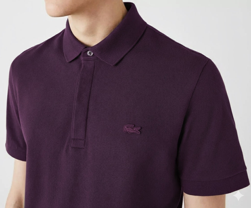 L.a.C.O-S.T.E P.O.L.O shirt Slim Fit Paris Stretch Pique Polo Shirt Purple