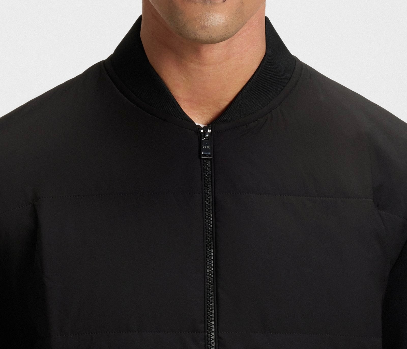 B.O.S.S ZIP-UP SWEATSHIRT WITH PADDED FRONT Black