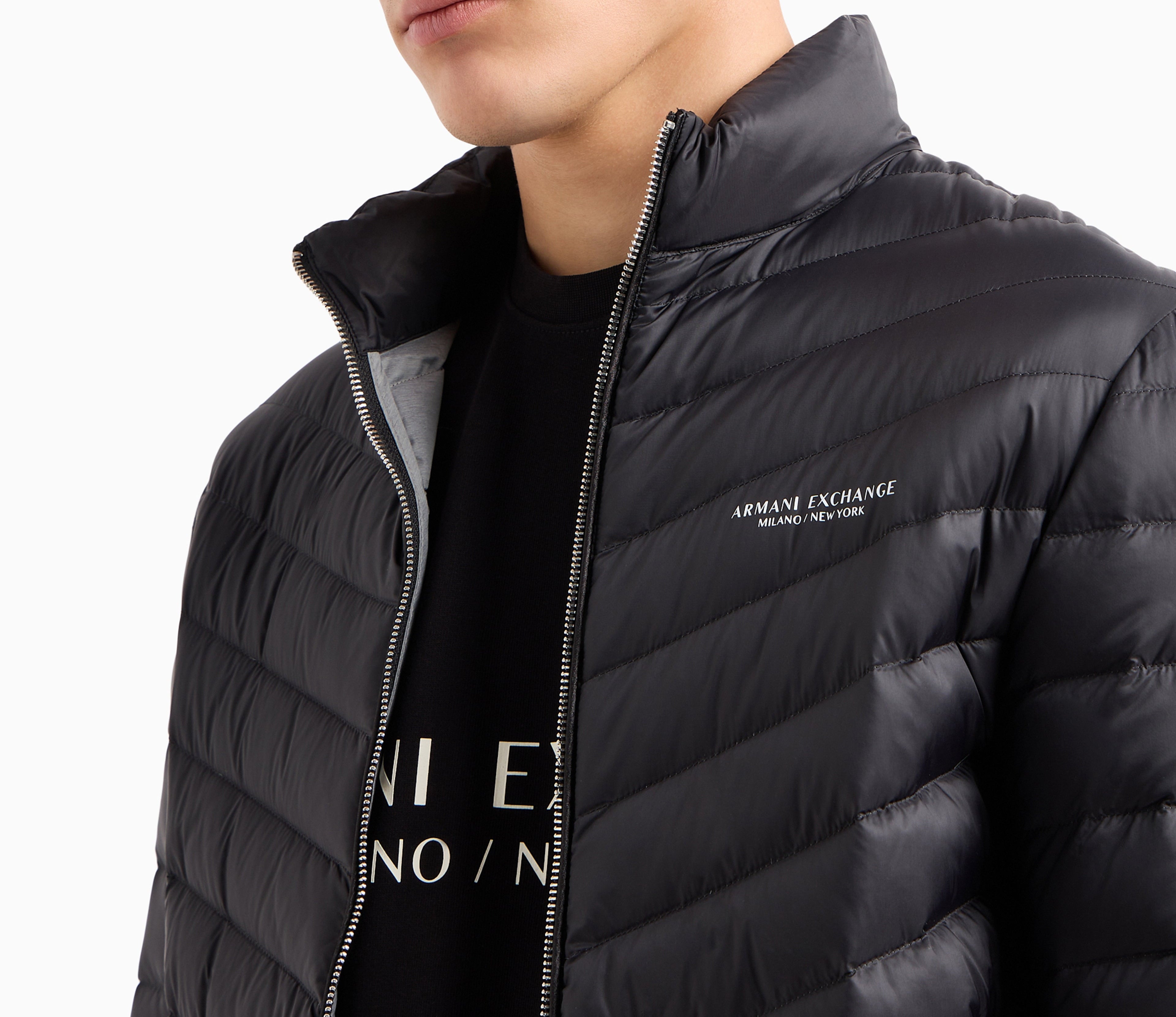A.R.M.A.N.I E.X.C.H.A.N.G.E PADDED JACKET WITH ZIP