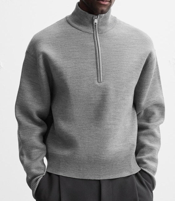 Z.A.R.A Quarter Zip Jumper Gray