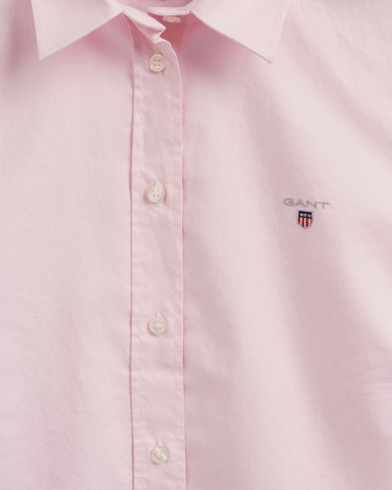 G.a.N-T. Regular Fit Shirt Long Sleeves Light Pink - logo on chest