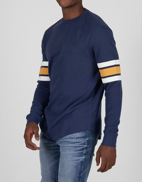A.M.E.R.I.C.A.N E.A.G.L.E Super Soft Long-Sleeve Thermal Striped Navy