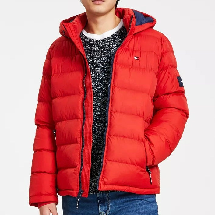 T.o.m.m.y H.i.l.f.i.g.e.r Red Quilted Puffer Jacket