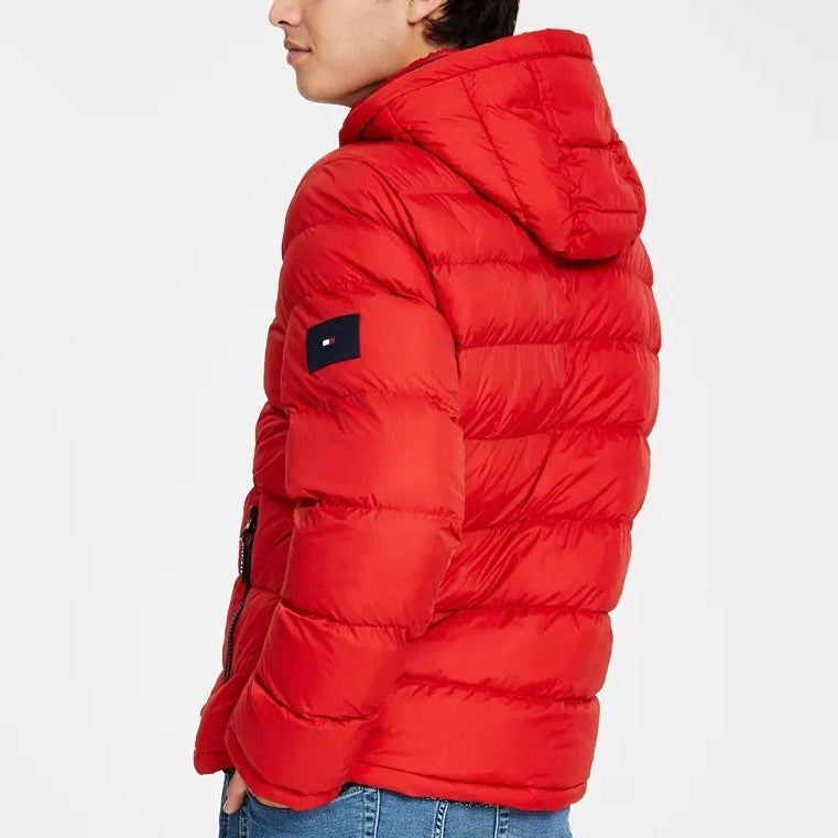 T.o.m.m.y H.i.l.f.i.g.e.r Red Quilted Puffer Jacket