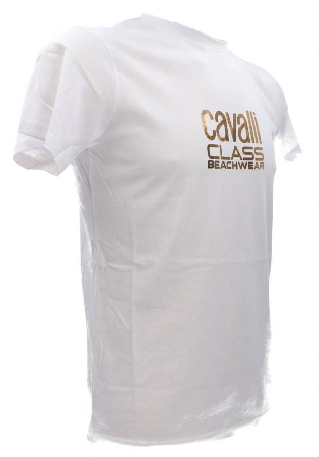 C.A.V-A.L.L.I C.L.A.S.S White T-shirt Gold