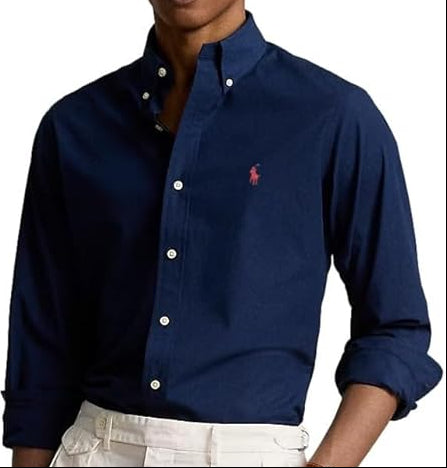 P.O.L.O R.A.L.P.H L.A.U.R.E.N Garment-Dyed Oxford Shirt Custom Fit RL Navy