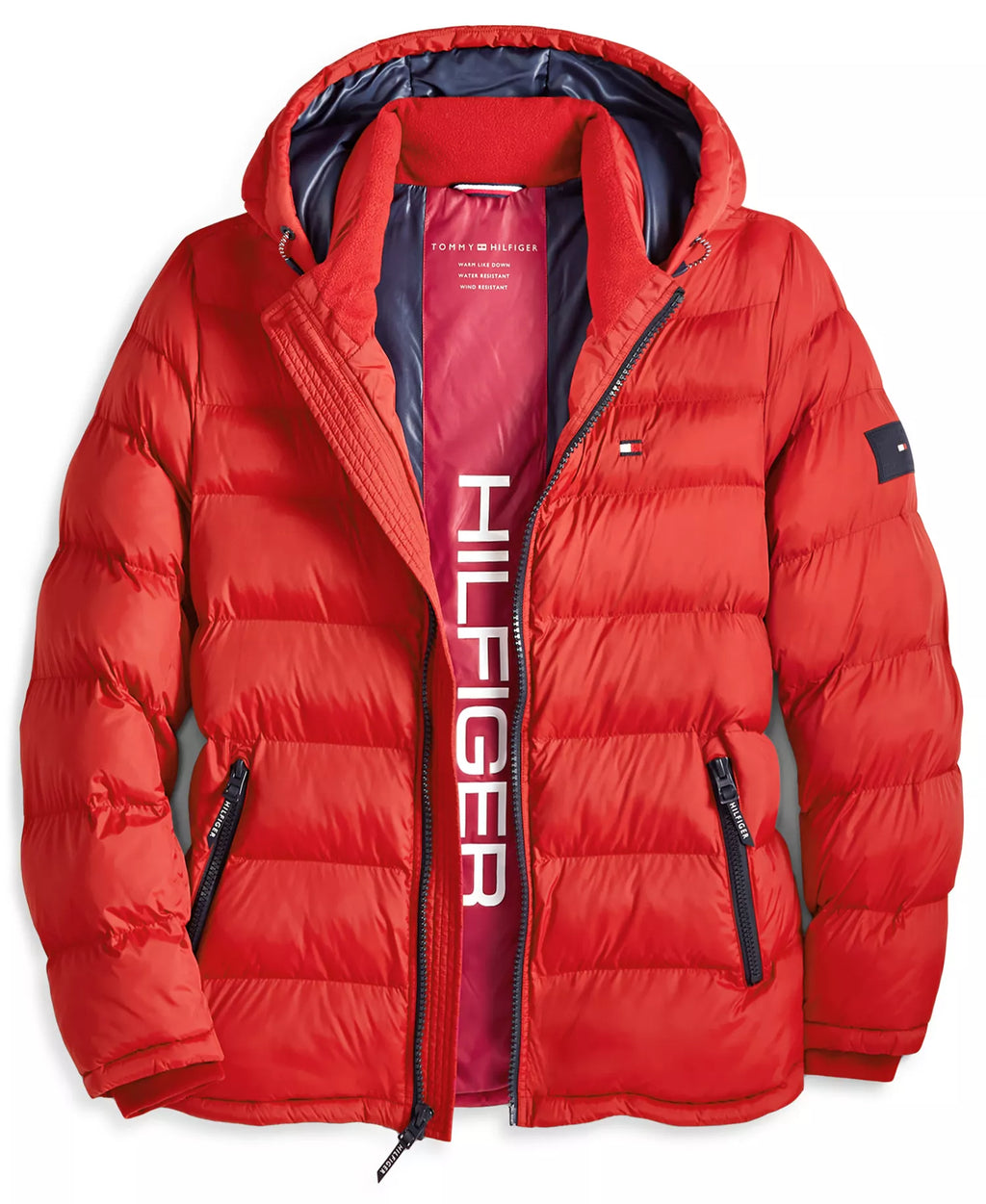 T.o.m.m.y H.i.l.f.i.g.e.r Red Quilted Puffer Jacket