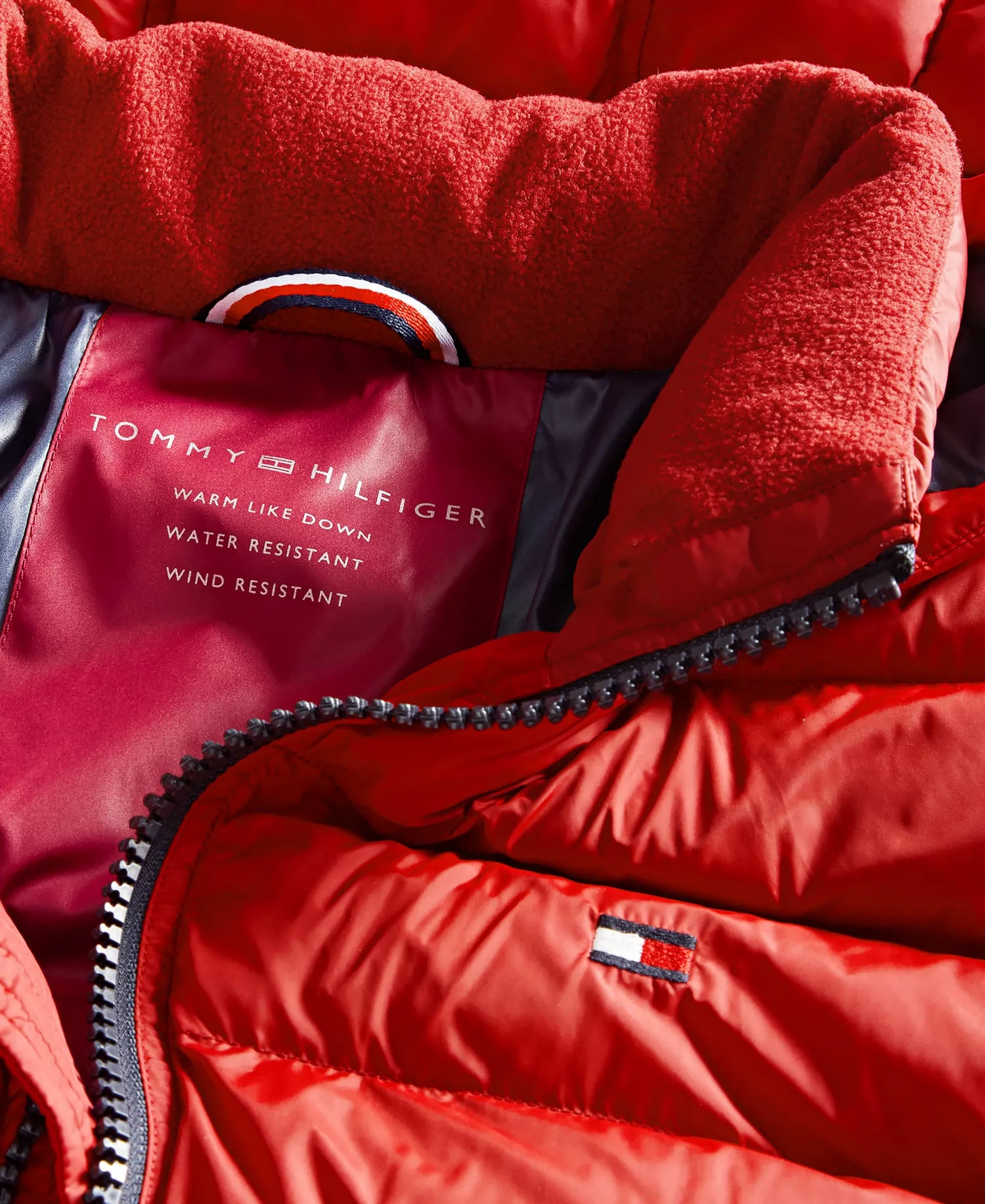 T.o.m.m.y H.i.l.f.i.g.e.r Red Quilted Puffer Jacket