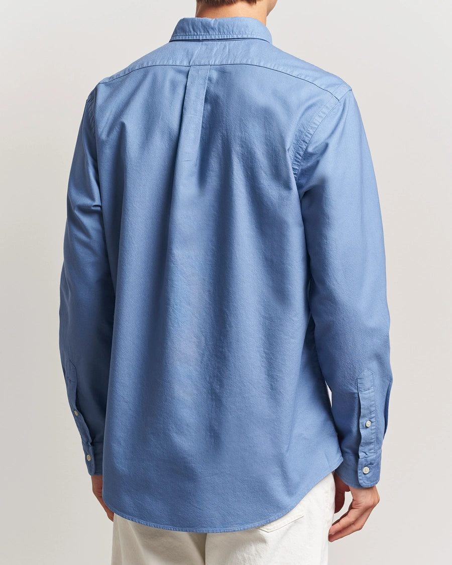 P.o-L.O R.A-L.P.H L.A.U-R.E.N Garment-Dyed Oxford Shirt Custom Fit Bastille Blue