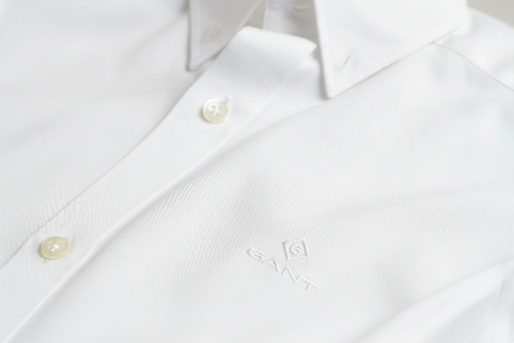 G.a.N-T Oxford Shirt With G Logo Regular Fit Shirt White
