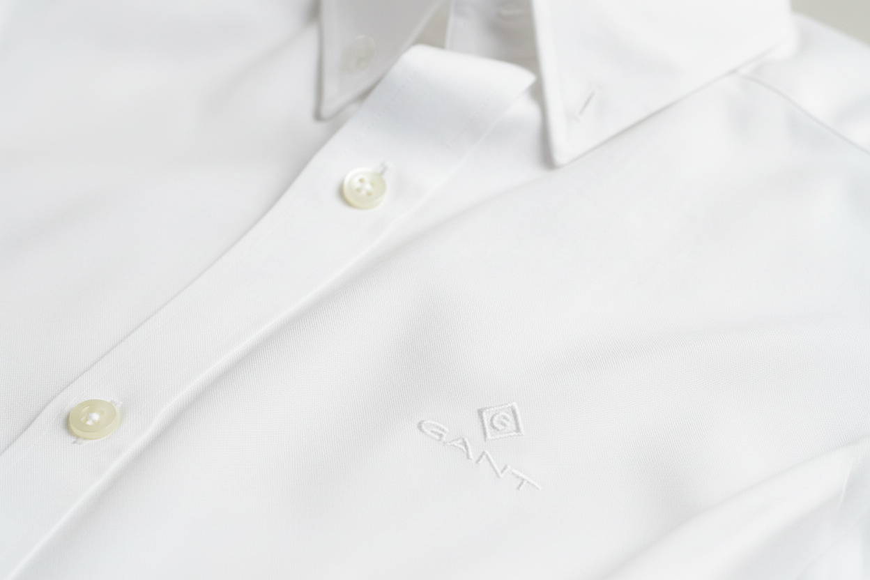 G.a.N-T Oxford Shirt With G Logo Regular Fit Shirt White