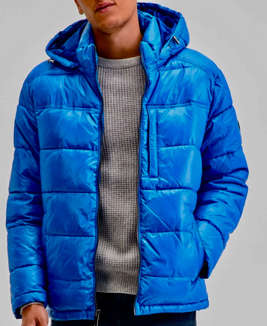M.i-c.H.a.e.l K.O-r_s AIRDRIE SHINY PUFFER JACKET Chest Pocket - Winter jacket - True Blue (Removable Hood)