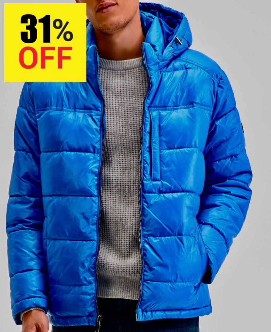 M.i-c.H.a.e.l K.O-r_s AIRDRIE SHINY PUFFER JACKET Chest Pocket - Winter jacket - True Blue (Removable Hood)