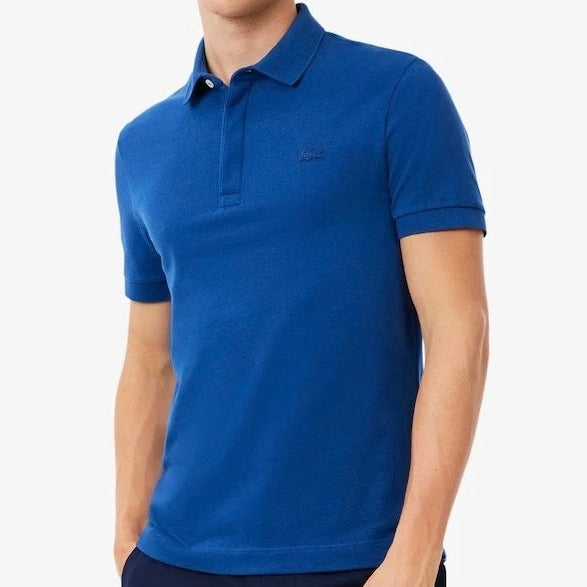 L.a.C.O-S.T.E P.O.L.O shirt Slim Fit Paris Stretch Pique Polo Shirt Blue