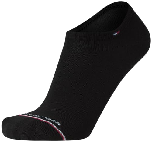 T.o.m.m.y H.i.l.f.i.g.e.r Cotton Cushion Quarter Cut Socks Pack of 3 Black With T.o.m.m.y H.i.l.f.i.g.e.r letting from front and  with TH logo from the side