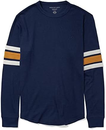 A.M.E.R.I.C.A.N E.A.G.L.E Super Soft Long-Sleeve Thermal Striped Navy