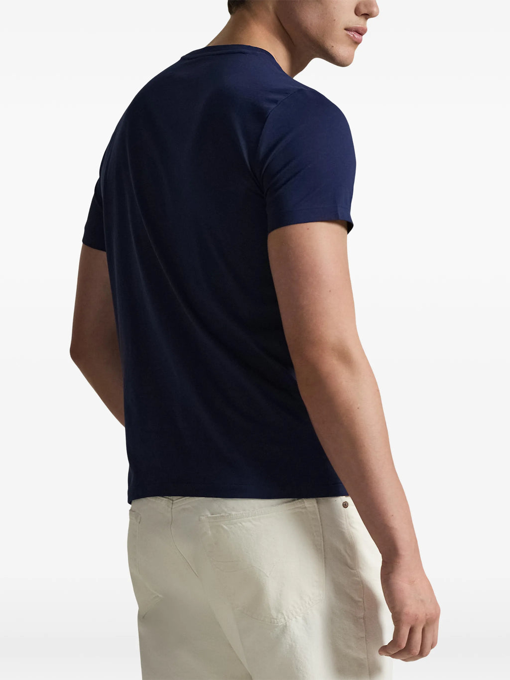 P.o-L.O R.A-L.P.H L.A.U-R.E.N Jersey Crewneck Custom Slim Fit T-Shirt Navy