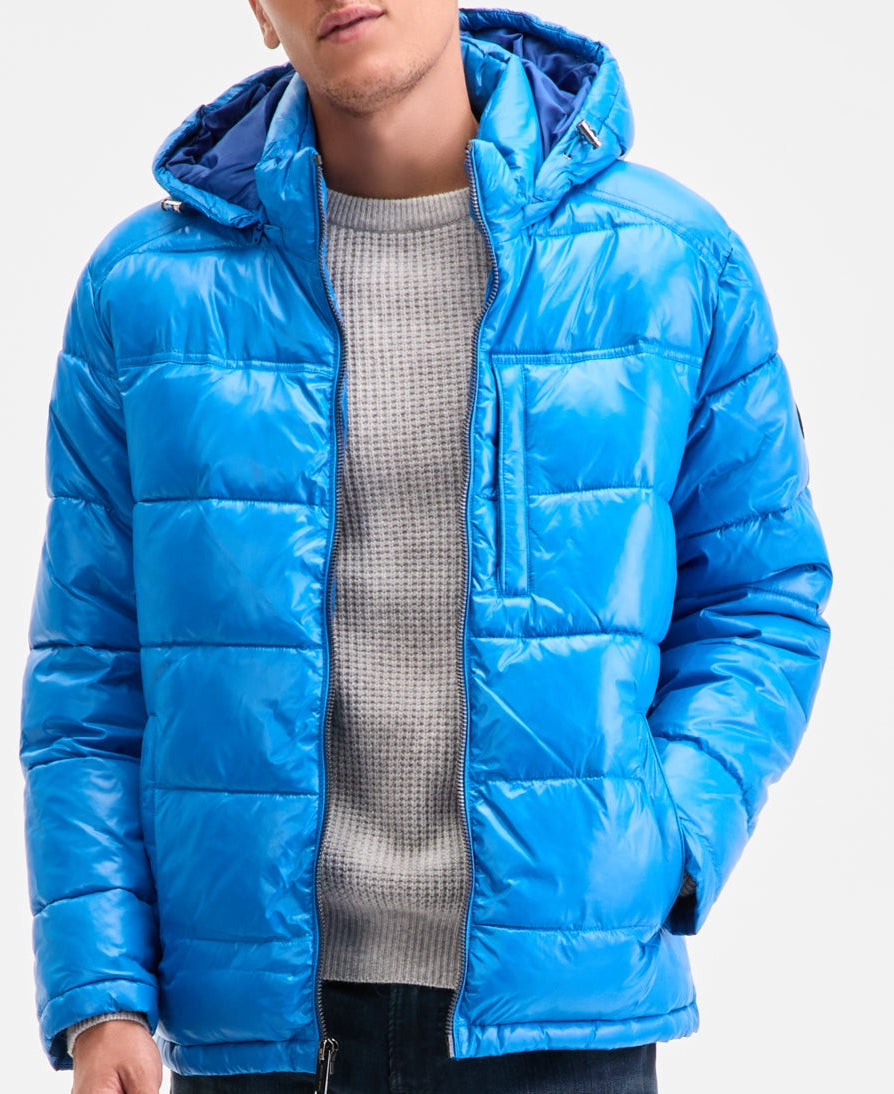 M.i-c.H.a.e.l K.O-r_s AIRDRIE SHINY PUFFER JACKET Chest Pocket - Winter jacket - True Blue (Removable Hood)