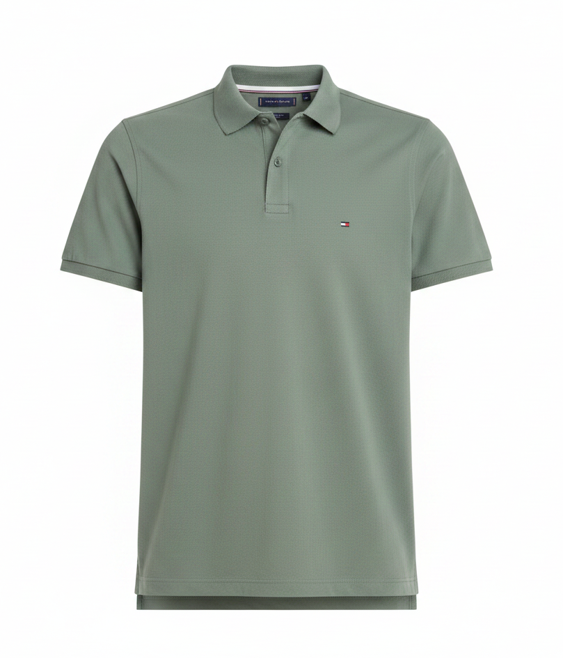 T.O.M.M.Y H.I.L.F.I.G.E.R Polo THE ORIGINAL FITTED PIQUE SS RUGGER Green Petrol