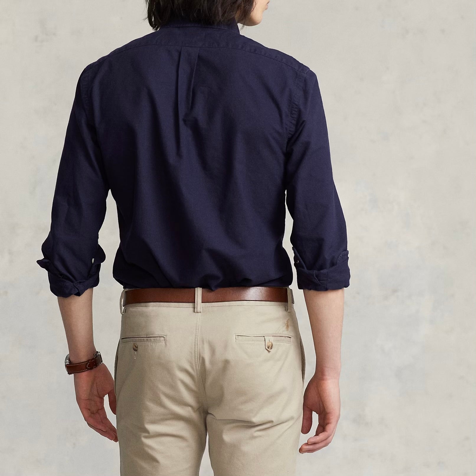 P.O.L.O R.A.L.P.H L.A.U.R.E.N Garment-Dyed Oxford Shirt Custom Fit RL Navy