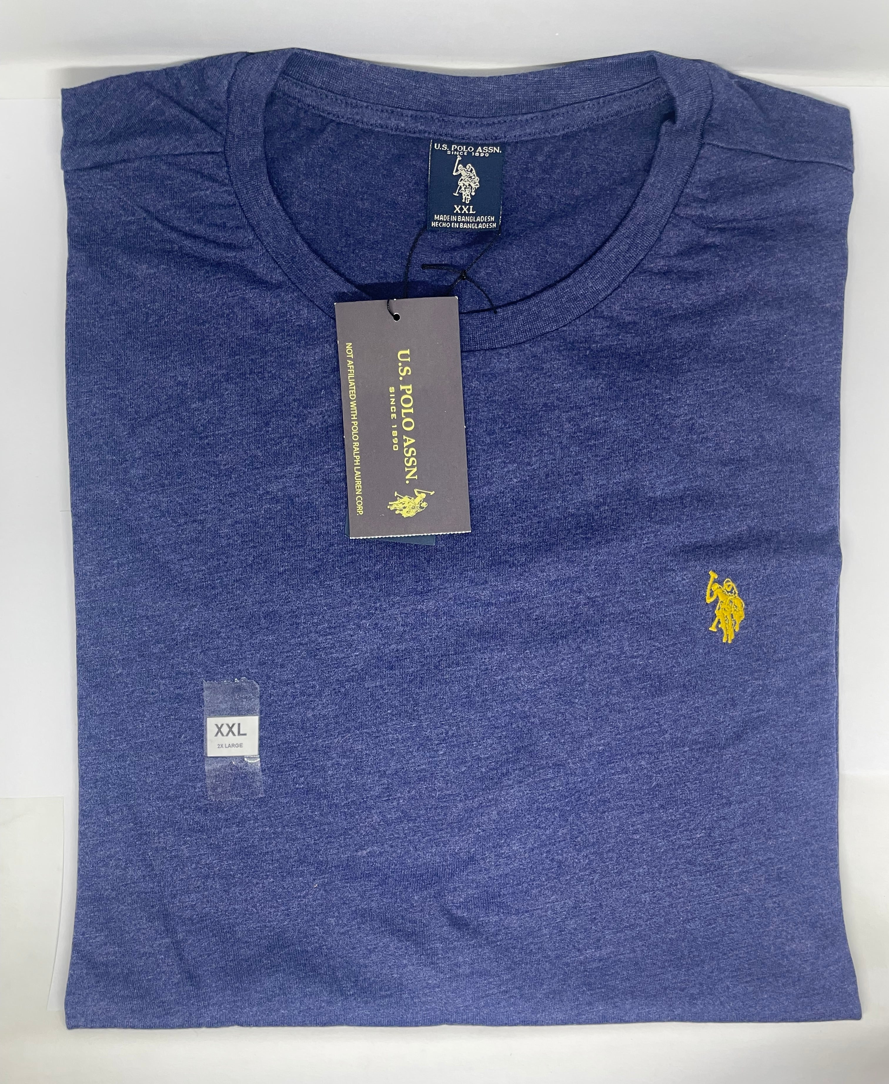 U.s- P.o.l.o. A.s.s.n. Men's Round Neck Short sleeve T-Shirt Dark heather blue