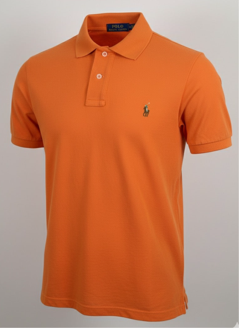 P.o-L.O. R.A-L.P.H. L.A.U-R.E.N. Cotton Polo Shirt Orange (Custom Slim Fit)