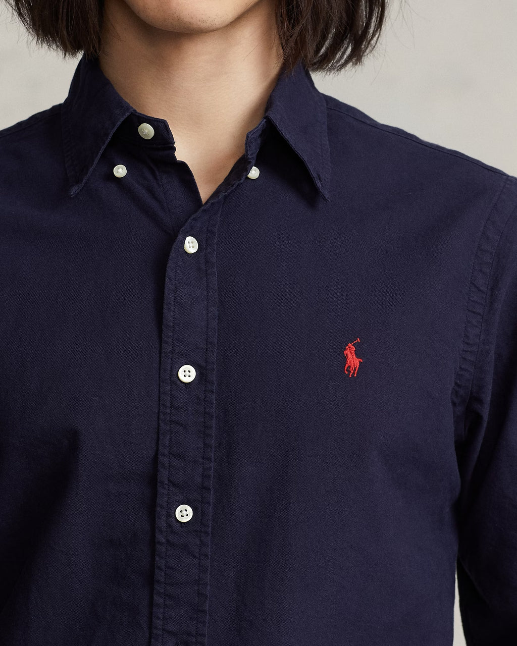 P.O.L.O R.A.L.P.H L.A.U.R.E.N Garment-Dyed Oxford Shirt Custom Fit RL Navy
