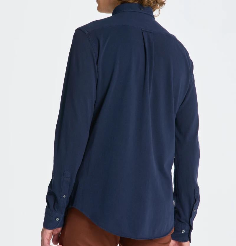 G.A.N.T REG GMNT DYED JERSEY PIQUE SHIRT 410 Marine
