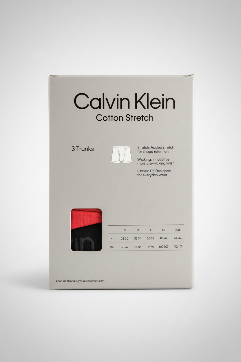 C.a.L.V-I.N. K.L.E.I.N. Cotton Stretch Trunks 3-Pack Boxer (Multicolor)