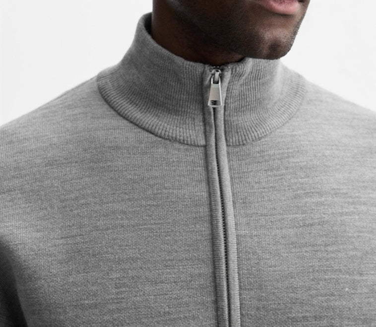 Z.A.R.A Quarter Zip Jumper Gray