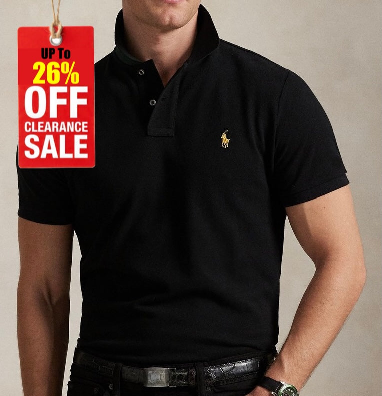 P.o-L.O R.A-L.P.H L.A.U-R.E.N The Iconic Mesh Polo Shirt Custom Slim Fit Black/Yellow