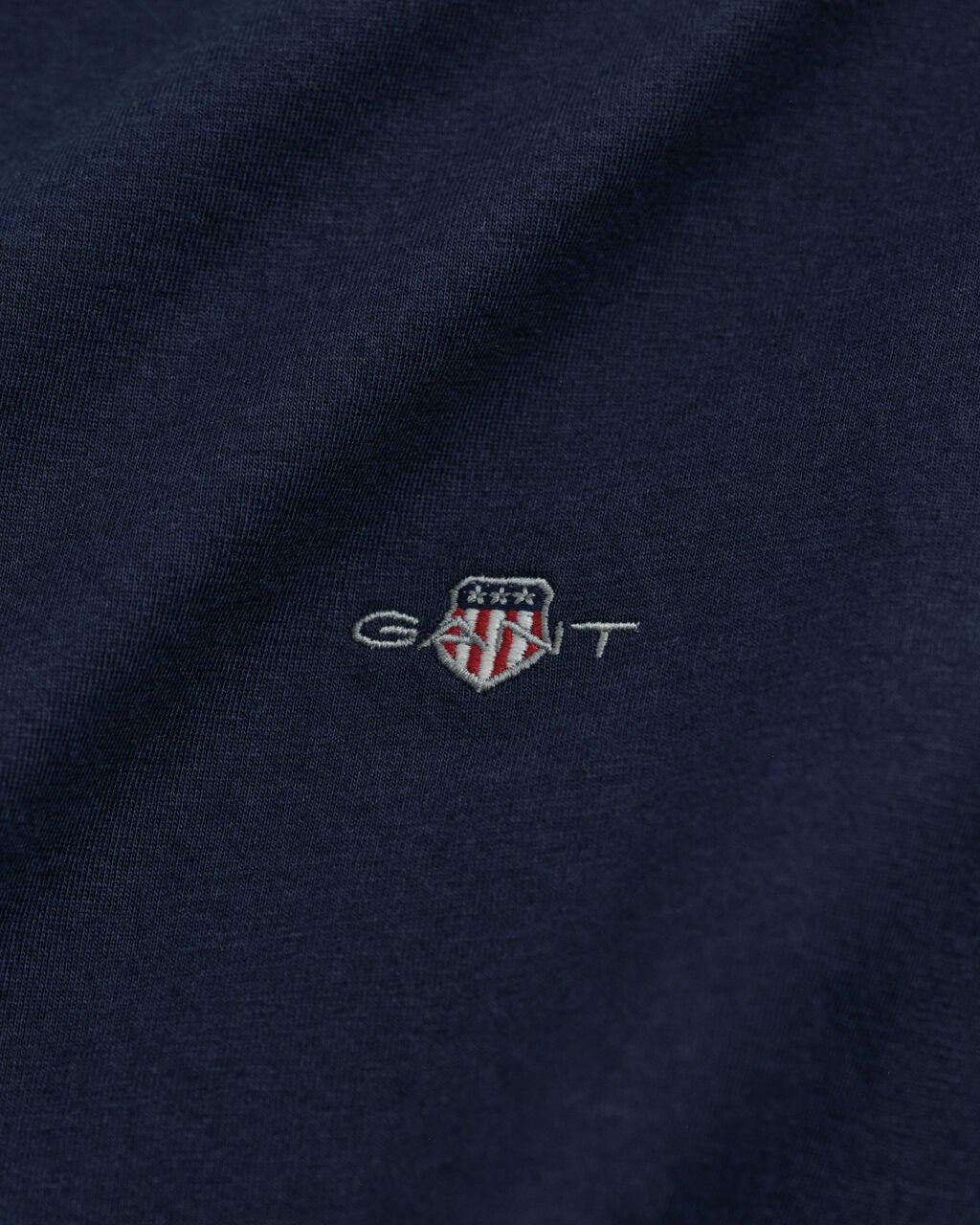 G.a.N_T NAVY Original Slim Fit V-Neck T-Shirt