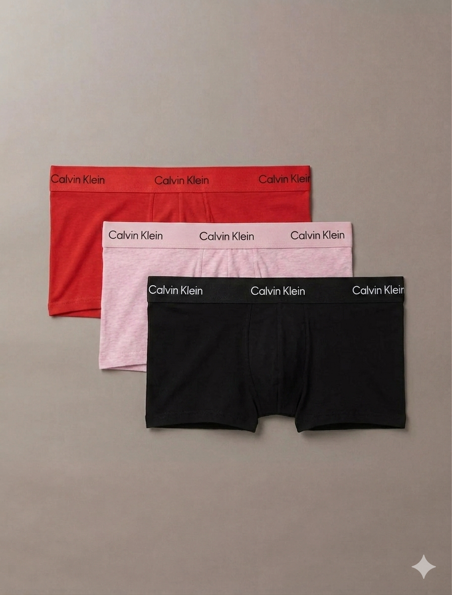 C.a.L.V-I.N. K.L.E.I.N. Cotton Stretch Low Rise Trunks 3-Pack Boxer (Multicolor)