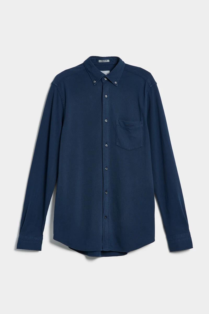 G.A.N.T REG GMNT DYED JERSEY PIQUE SHIRT 410 Marine