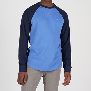 A.M.E.R.I.C.A.N E.A.G.L.E Super Soft Long-Sleeve Thermal Striped Blue