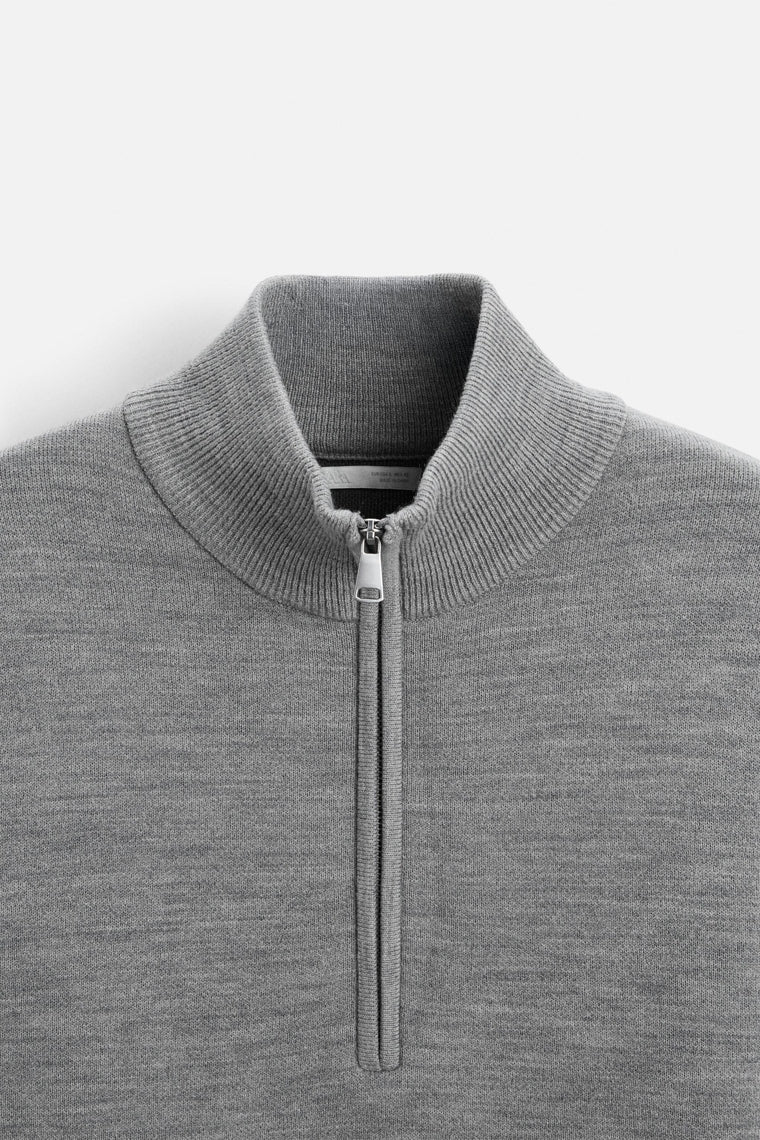 Z.A.R.A Quarter Zip Jumper Gray
