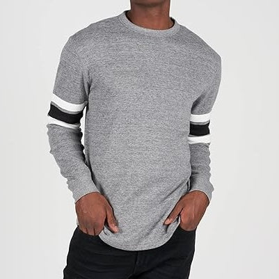 A.M.E.R.I.C.A.N E.A.G.L.E Super Soft Long-Sleeve Thermal Striped Gray