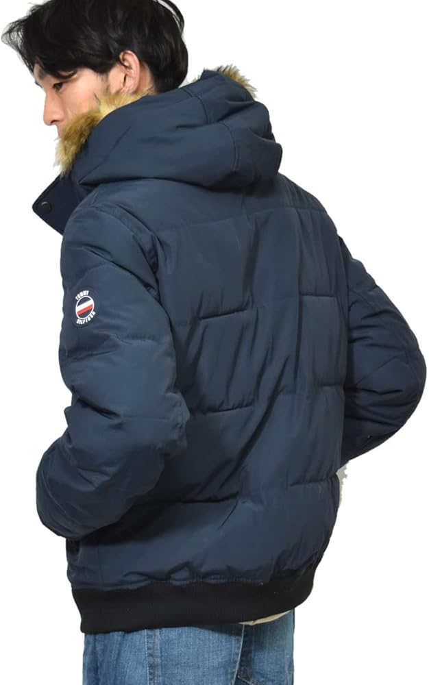 T.o.m.m.y H.i.l.f.i.g.e.r Navy Puffer Jacket with Fur Hood (removable Fur)