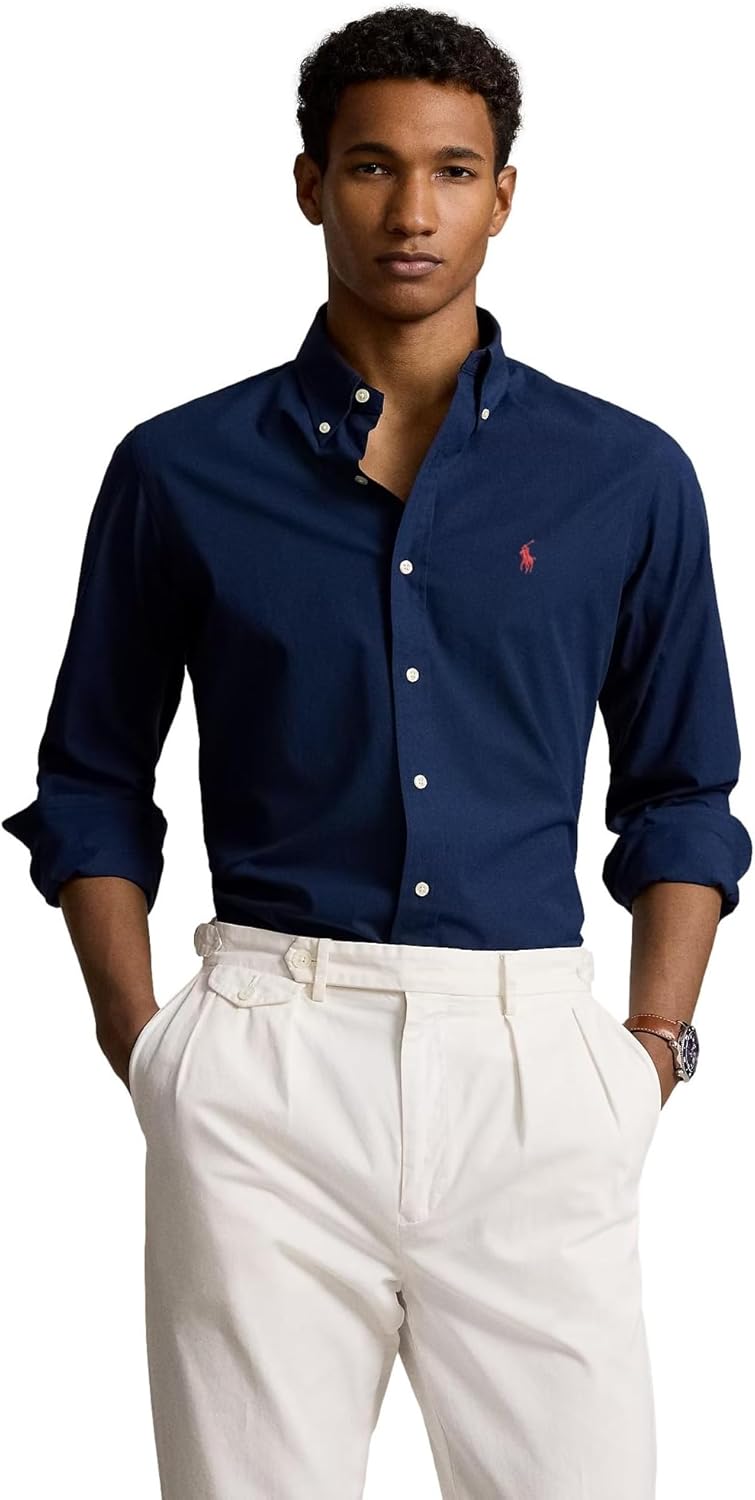 P.O.L.O R.A.L.P.H L.A.U.R.E.N Garment-Dyed Oxford Shirt Custom Fit RL Navy