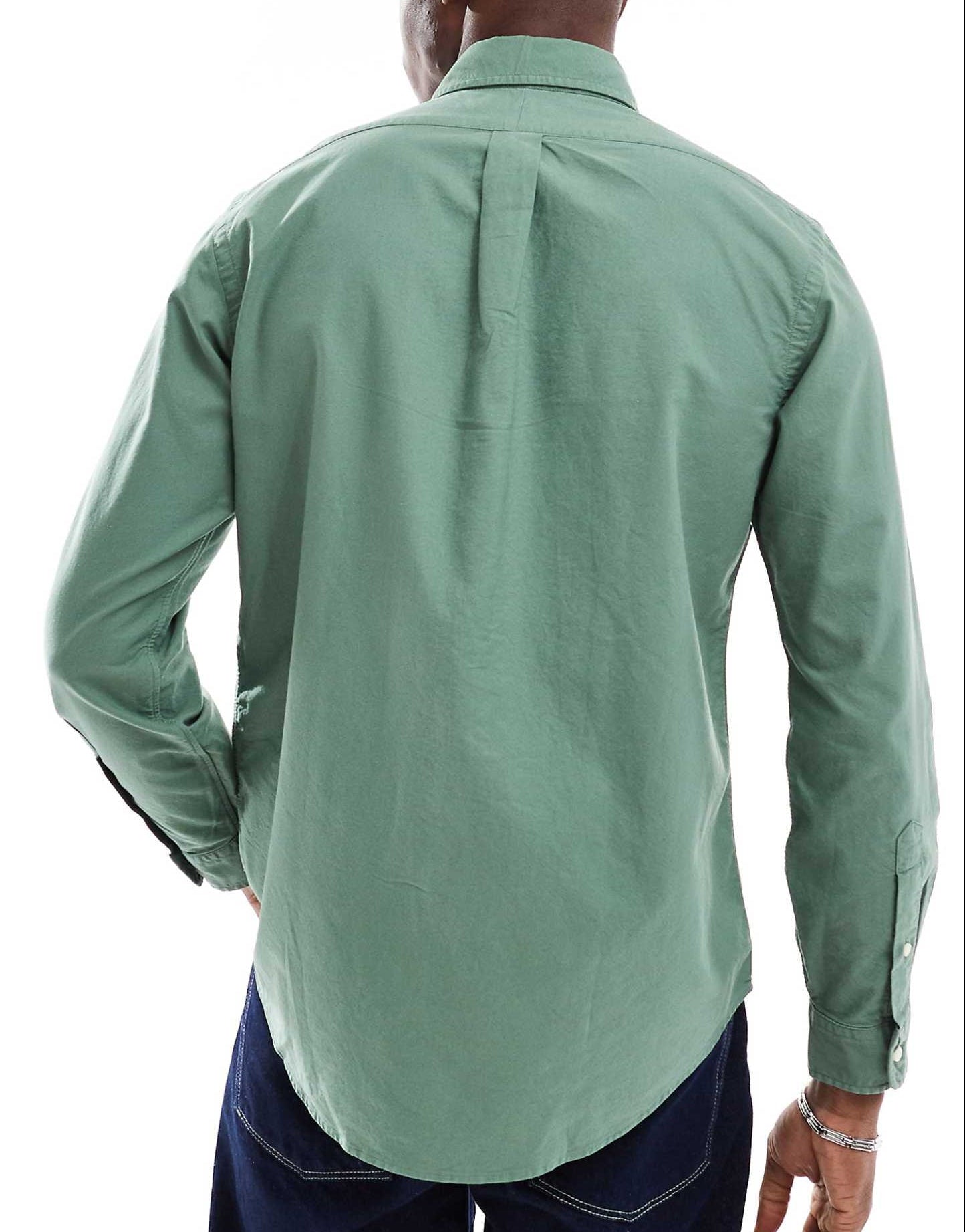 P.o-L.O R.A-L.P.H L.A.U-R.E.N Garment-Dyed Oxford Shirt Custom Fit Fatigue