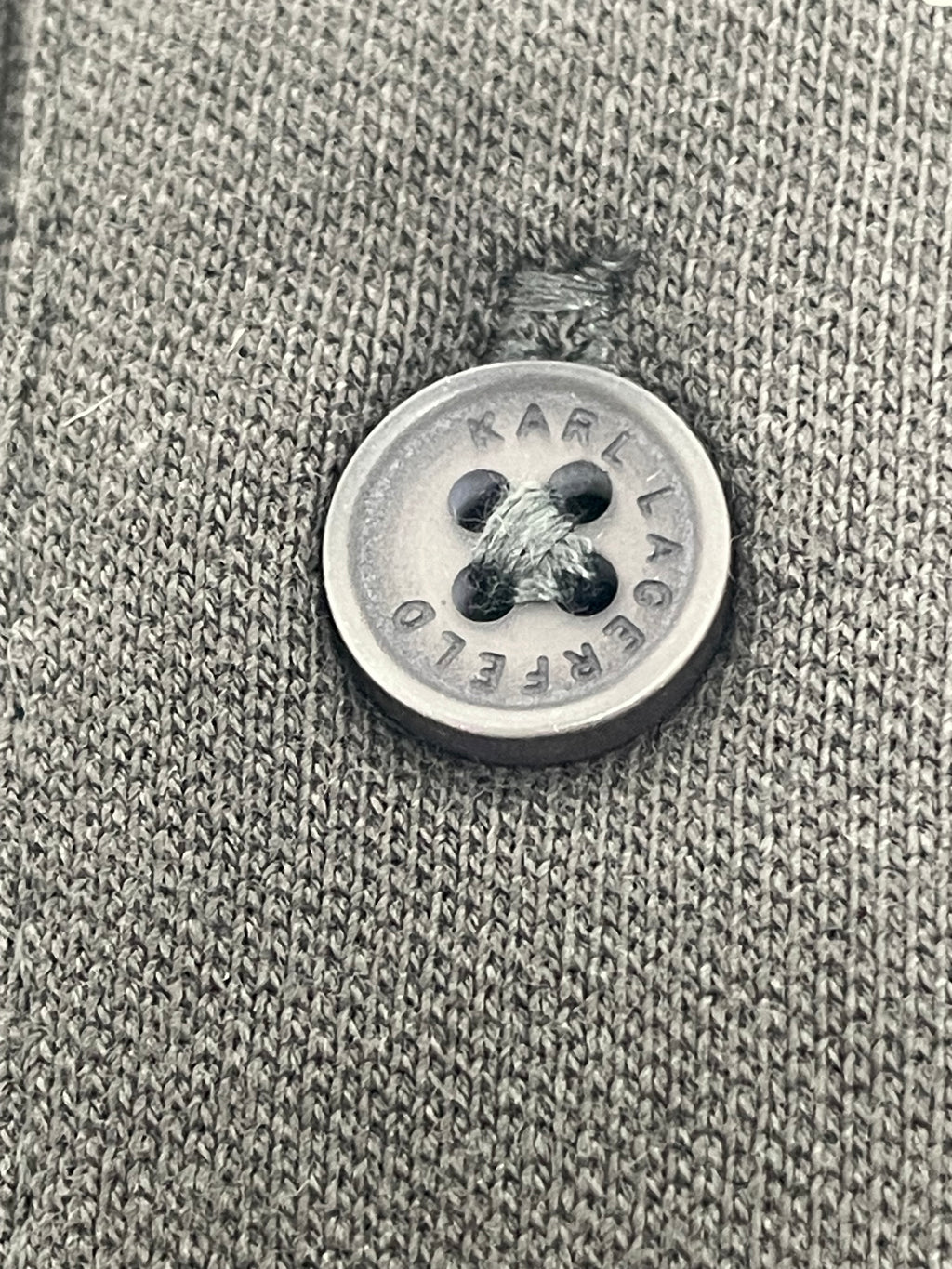 K.a.R.L L.A.G.E.R.F.E.L.D Logo Gray Polo Shirt