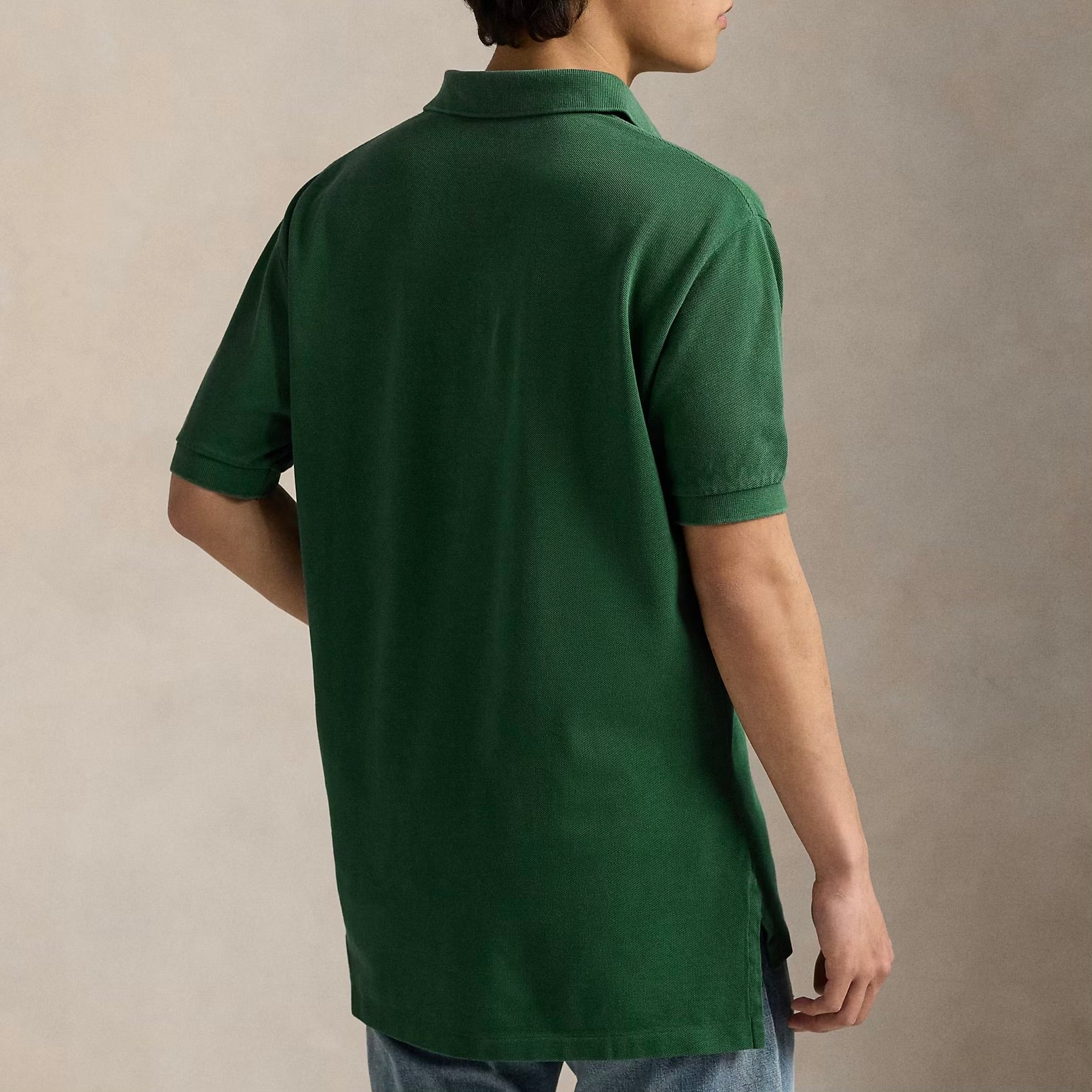 P.o-L.O R.A-L.P.H L.A.U-R.E.N Custom Fit Polo Bear Mesh Polo Shirt Green