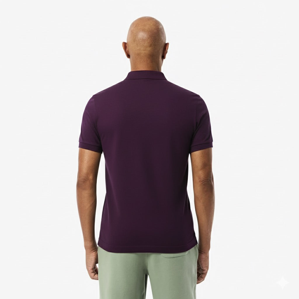 L.a.C.O-S.T.E P.O.L.O shirt Slim Fit Paris Stretch Pique Polo Shirt Purple