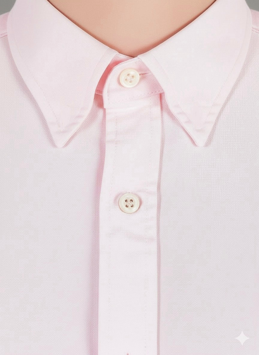 G.a.N-T. Regular Fit Shirt Long Sleeves Light Pink - logo on chest