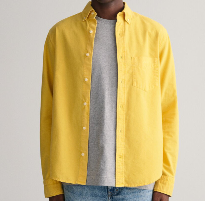 G.a.N.T Reg Ut Brushed Oxford Shirt Regular Fit Parchment Yellow